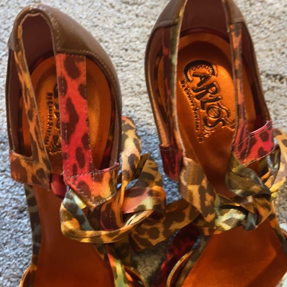 Carlos By Santa Salsa Shoes Lace Up Leopard Print. - Picture 2 of 4